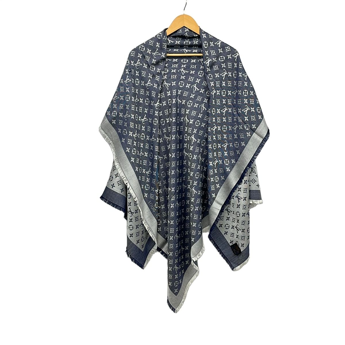 LOUIS VUITTON(ルイヴィトン) ストール(ショール) ショールモノグラムデニム M71376 ブルー ウール、シルク