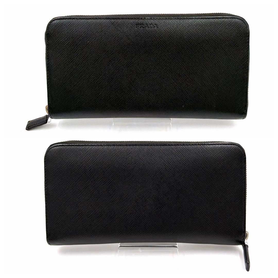 □美品□ PRADA プラダ 2ML317 サフィアーノレザー ラウンドジップ