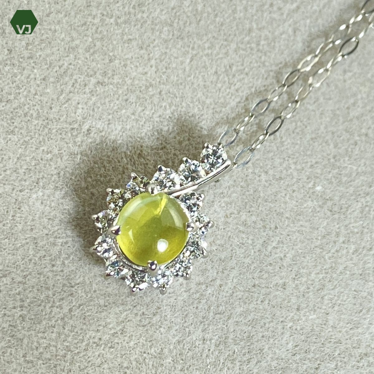 34-36】クリソベリルキャッツアイ ダイヤモンド ネックレス0.71ct D0 