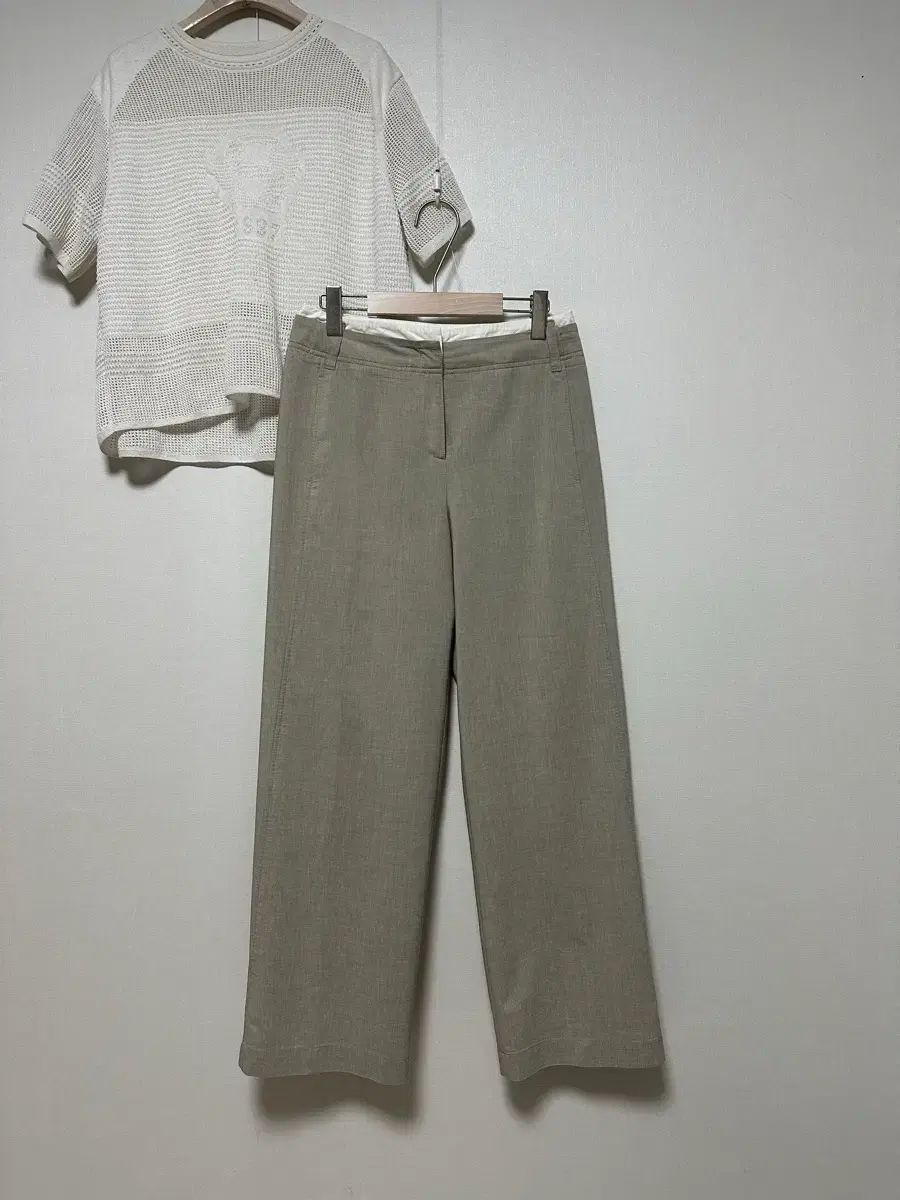 KUHO PLUS 24 リネン レイヤード ストレート パンツ