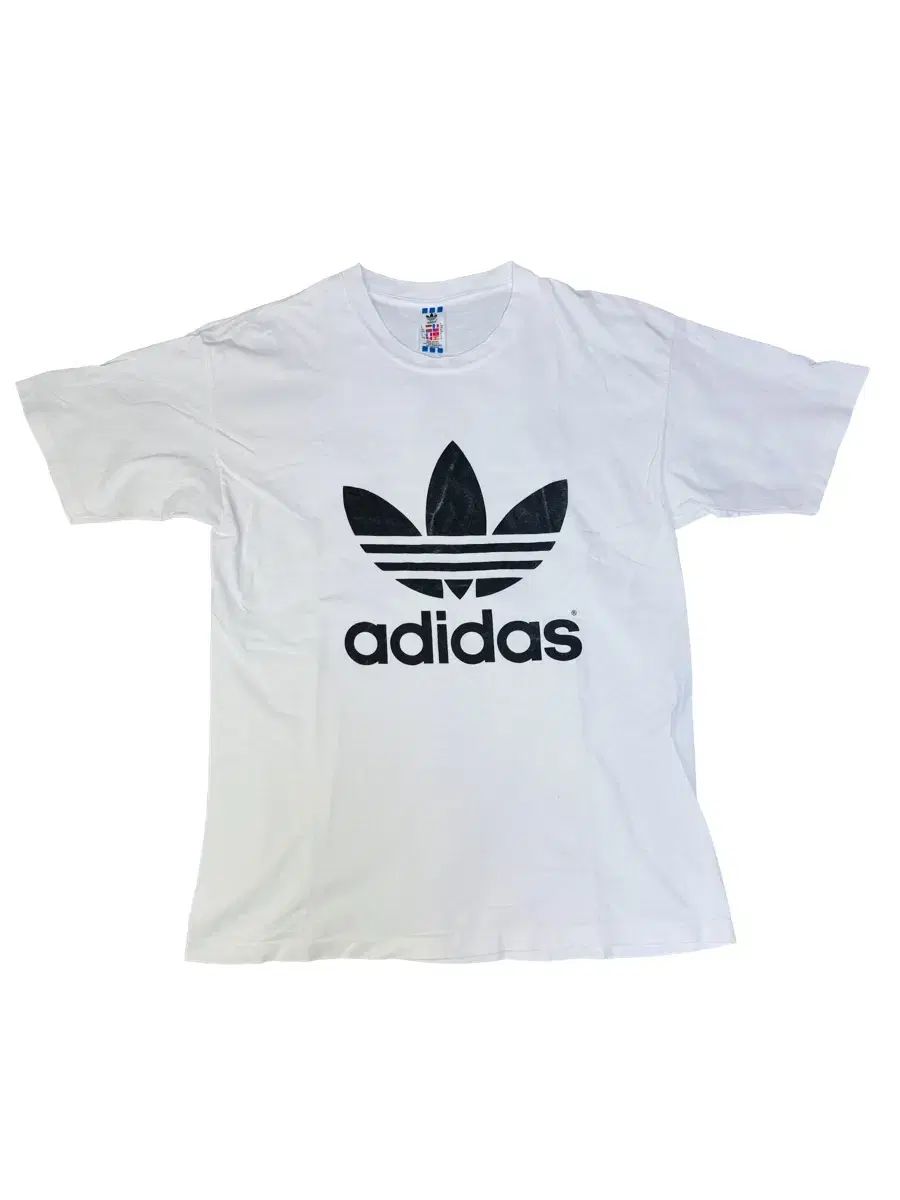 ヴィンテージ 90s adidas アディダス トレフォイル 炎 ロゴ Tシャツ M