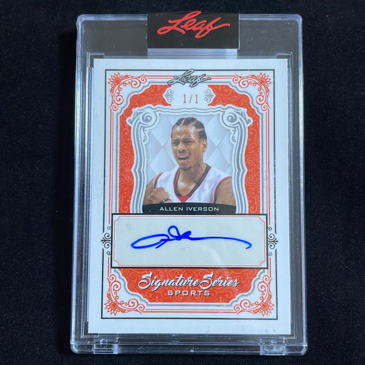 【1枚限定 1/1】Allen Iverson アレン・アイバーソン Leaf Signature Series 2021 one of one Auto サイン 直筆 セブンティシクサーズ 76ers