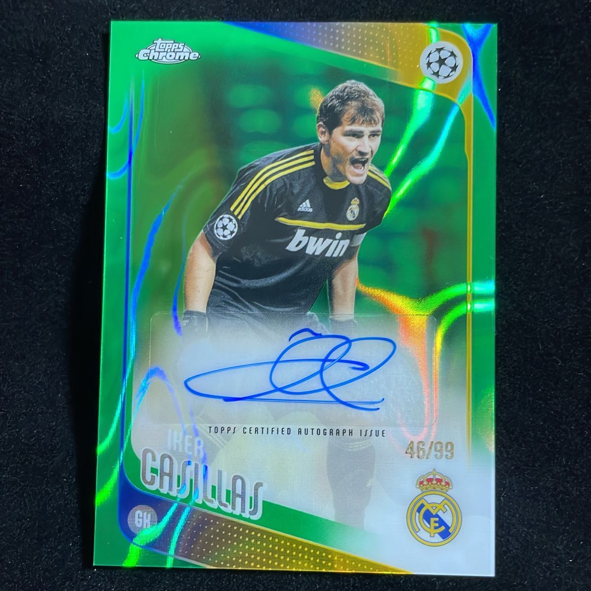 Iker Casillas イケル・カシージャス Topps Chrome UCC 2025-26 /99 Green Lava Refractor Auto サイン 直筆 Real Madrid