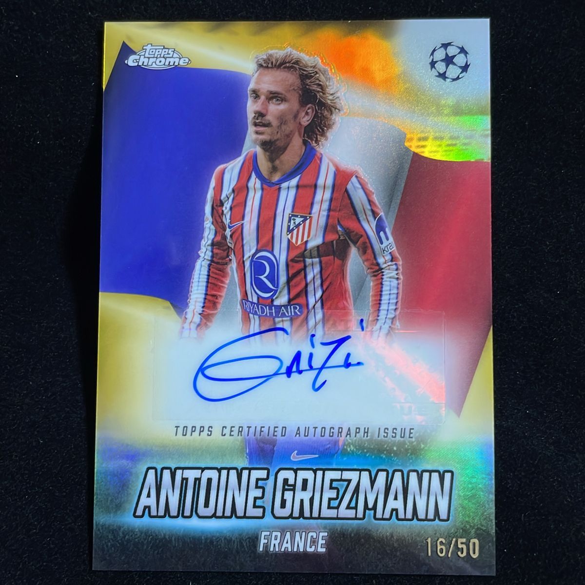 【50枚限定】Antoine Griezmann アントワーヌ・グリーズマン Topps Chrome Global Attraction 2024-25 /50 Gold Refractor Auto サイン 直筆 Atletico De Madrid