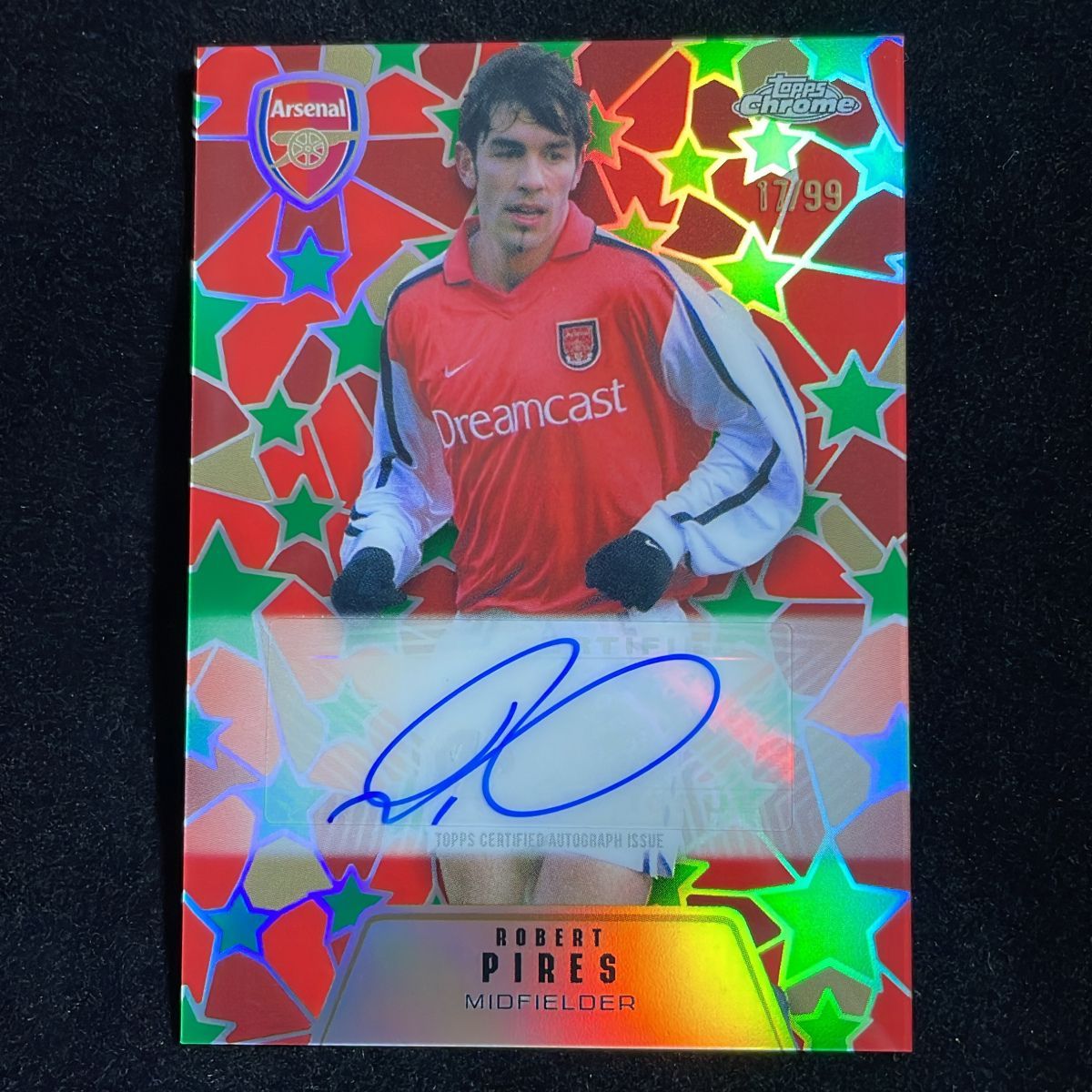 Robert Pires ロベール・ピレス Topps Chrome Arsenal All Stars 2025-26 /99 Green Refractor Auto サイン 直筆 Arsenal