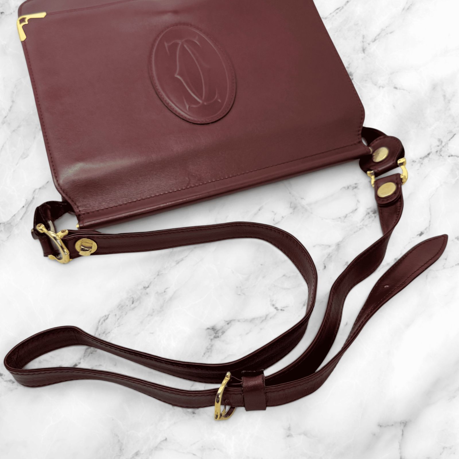 Cartier カルティエ マストライン Wフラップ ショルダーバッグ 