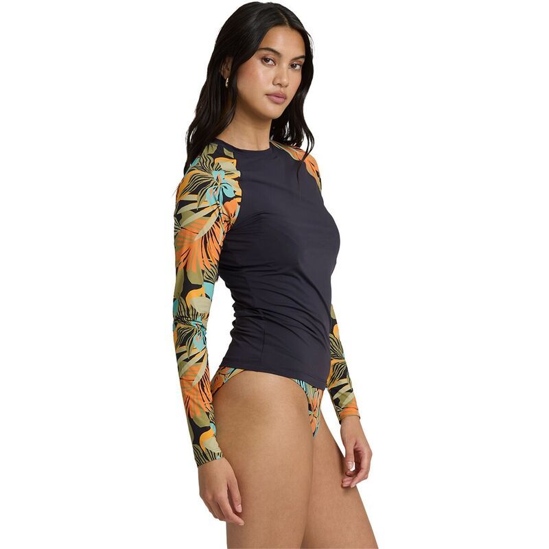 ビラボン レディース 水着 トップのみ 長袖 Billabong Des Tropiques LongSleeve Rashguard Womens Black Multi ブラック