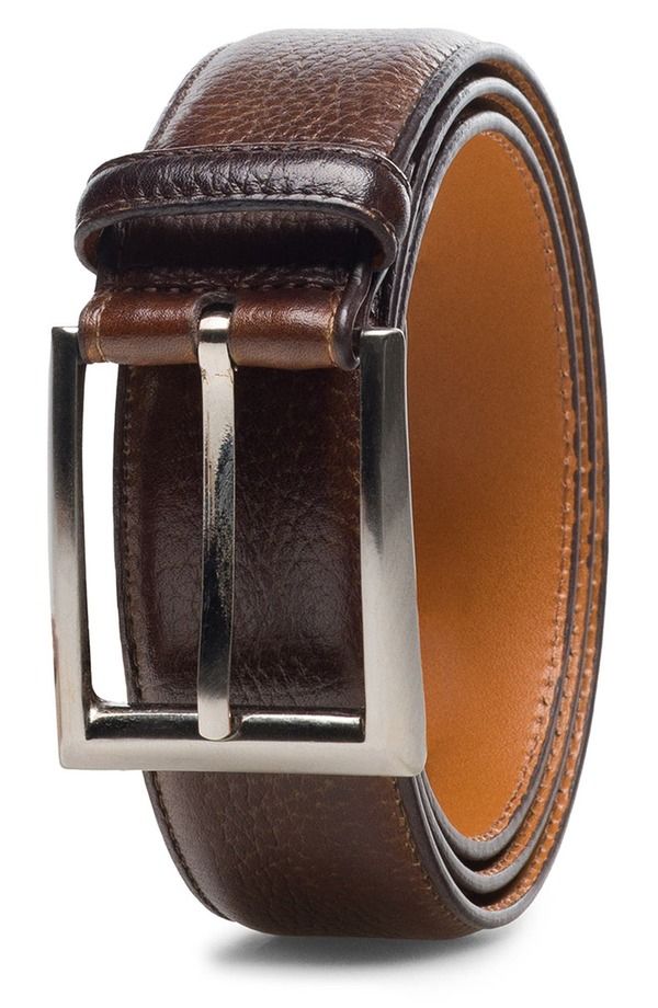 マグナーニ メンズ アクセサリー ベルト レザー Magnanni Rocas Tabaco Pebbled Leather Beltabaco