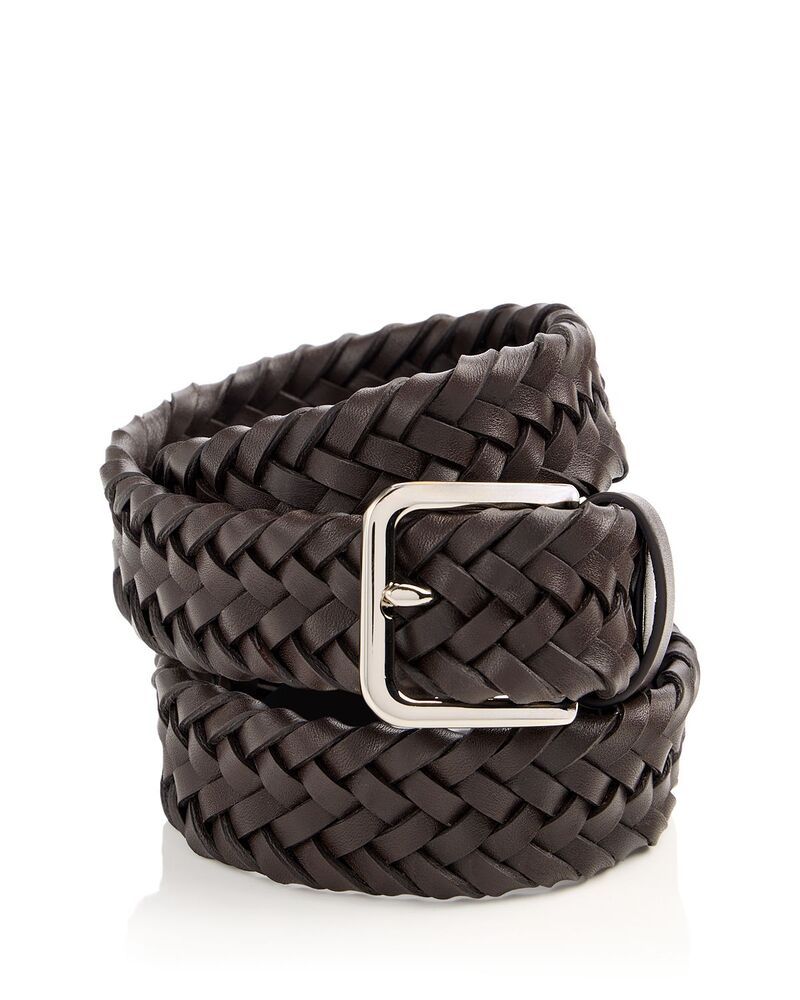 ヴィンス メンズ アクセサリー ベルト レザー Vince Mens Woven Leather Belt Cacao Brown ブラウン