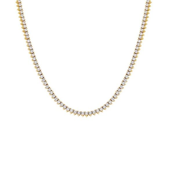 バイ アディナ エデン レディース アクセサリー ネックレス・チョーカー レース BY ADINA EDEN Thin Three Prong Tennis Necklace Gold 16 Inch