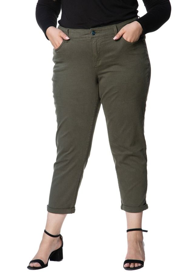スリンク レディース ボトムス デニムパンツ プラスサイズ SLINK Jeans Boyfriend Jeans Plus BRONZE GREEN グリーン 22,260円