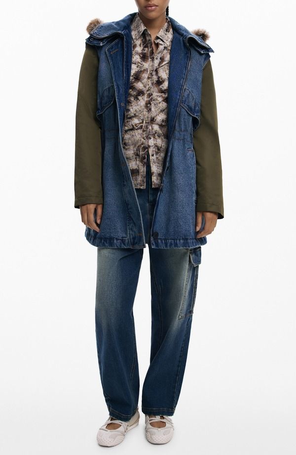 デジグアル レディース ボトムス デニムパンツ パーカー Desigual Denim Parka with Removable Hood Sleeves MEDIUM BLUE ブルー 43,420円