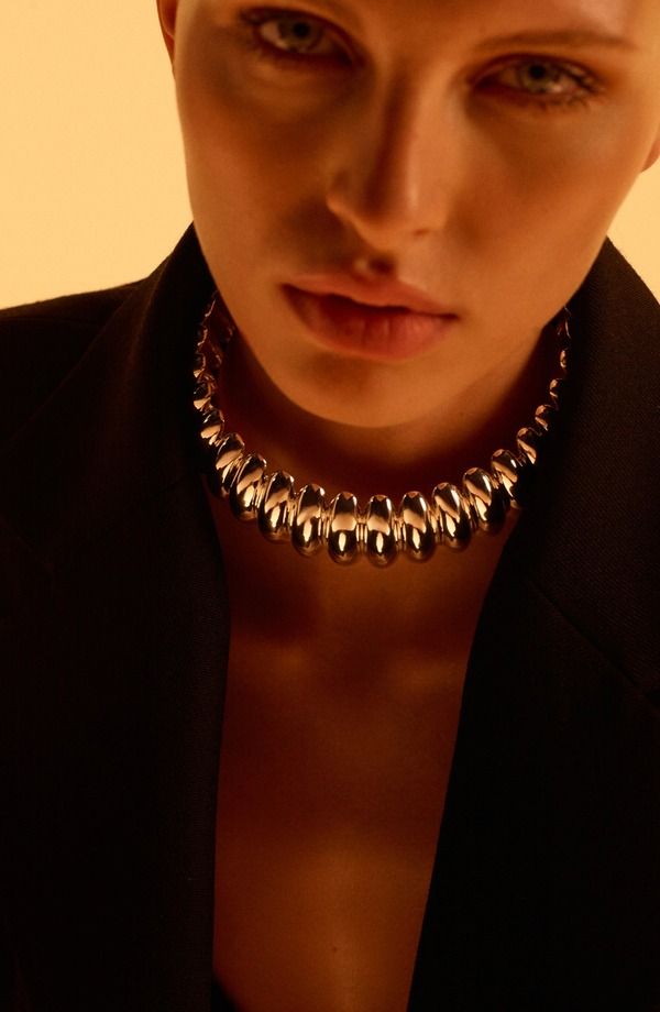 マンゴ レディース アクセサリー ネックレス・チョーカー レース MANGO x Kaia Gerberidgembossed Choker Necklace SILVER シルバー