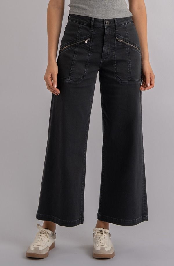 カットフロムザクロス レディース ボトムス デニムパンツ ワイドレッグ ハイウエスト プチ アンクル ジーンズ KUT from the Kloth Meg Zipocket High Waist A