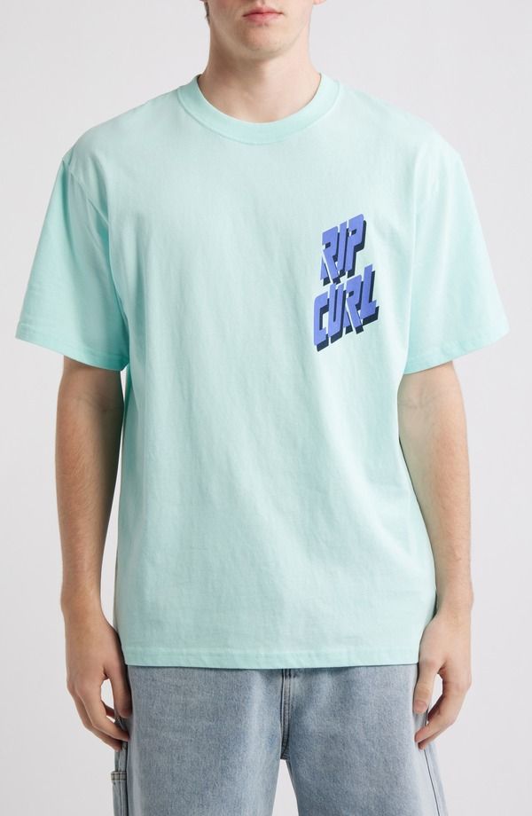 リップカール メンズ トップス Tシャツ グラフィック Rip Curliquid Tripslant Graphic TShirt AQUA アクア 10,110円