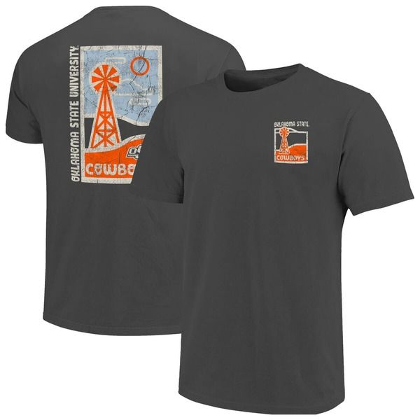 イメージワン メンズ トップス Tシャツ ミニ グラフィック IMAGE ONE Mens Graphite Oklahoma State Cowboys Comfort Colors Minimal