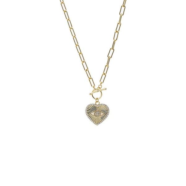 バイ アディナ エデン レディース アクセサリー ネックレス・チョーカー レース BY ADINA EDEN Heart Evil Eye Paperclip Toggle Necklace Gold 19,110円