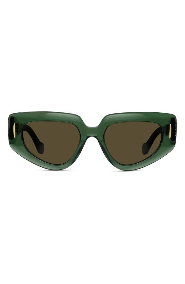 ロエベ レディース アクセサリー サングラス・アイウェア Loewe Anagram 51mm Geometric SunglassesHINY DARK GREEN BROWN グリーン