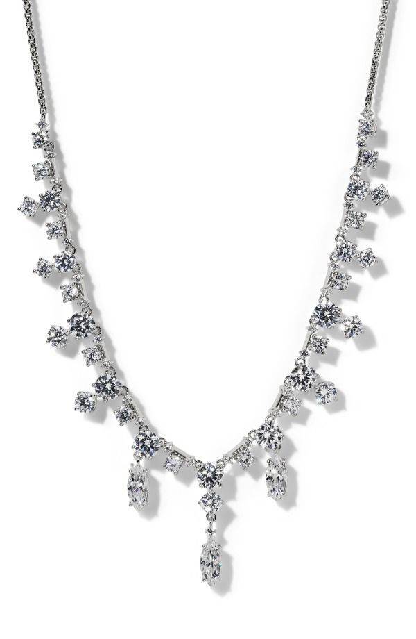 ナディール レディース アクセサリー ネックレス・チョーカー レース Nadri Everleigh Cubic Zirconia Frontal Necklace RHODIUM