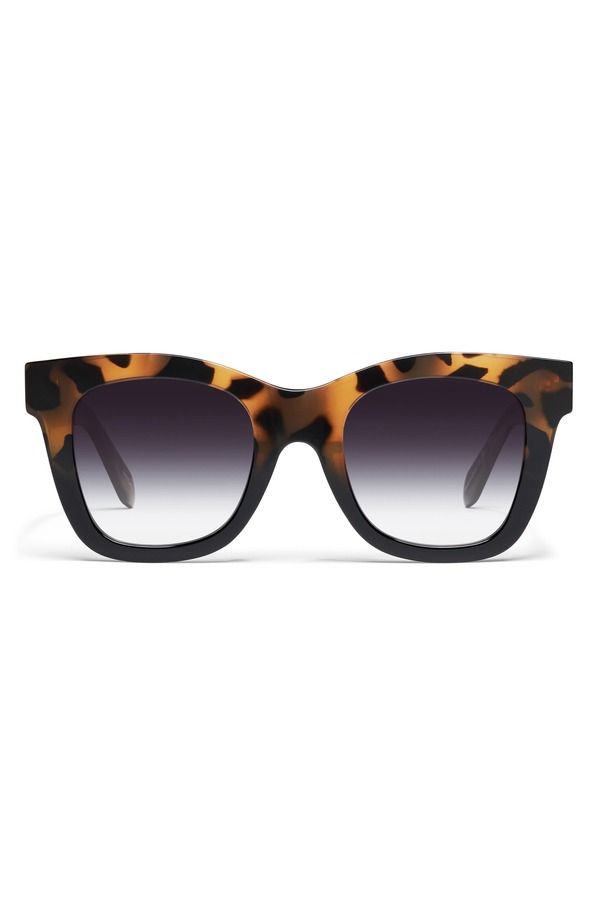 クエイ レディース アクセサリー サングラス・アイウェア QUAY After Hours 51mm Square Sunglasses TORT BLACK BLACK FADE LENS ブラック