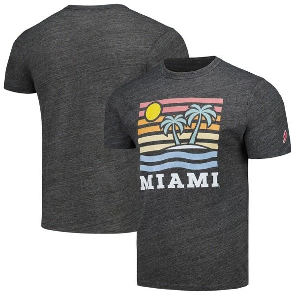 リーグカレッジエイトウェア メンズ トップス Tシャツ Mens League Collegiate Wear Heather Charcoal Miami Hurricanes Hyper Loca