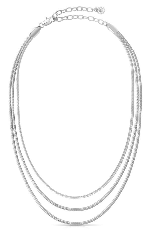 エティカ レディース アクセサリー ネックレス・チョーカー レース Ettika Triple Laye red Snake Chainecklace SILVER シルバー