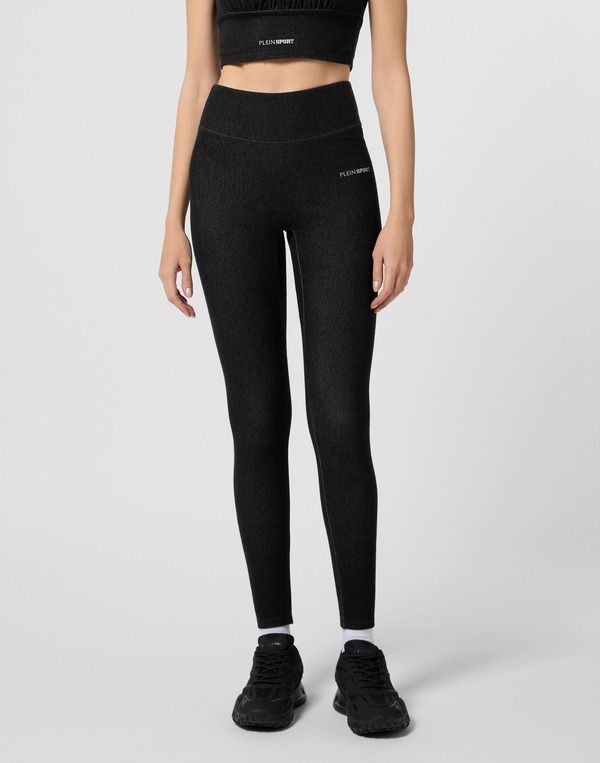 プレイン スポーツ レディース ボトムス デニムパンツ レギンス PLEIN SPORT Leggings Denim Touch Ps Women black ブラック