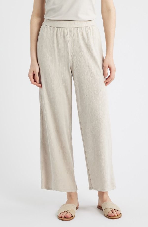 エイリーンフィッシャー レディース ボトムス カジュアルパンツ ワイドレッグ アンクル ジャージー Eileen Fisher Jersey Ankle Wide Leg Pants PARUS