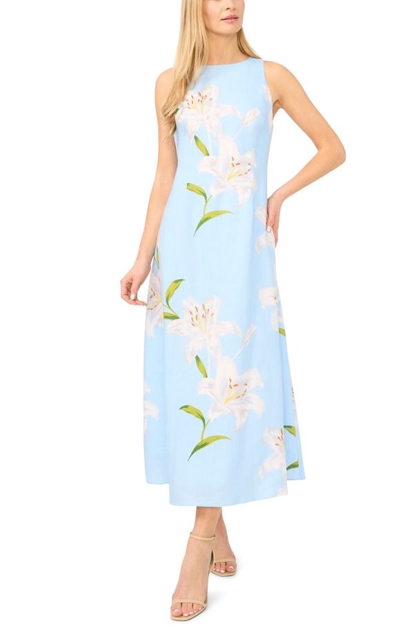 テッドベーカー レディース ボトムス カジュアルパンツ マキシワンピース プリント ノースリーブ マキシ Ted Baker Mina Print Sleeveless Maxi Dress BLUE