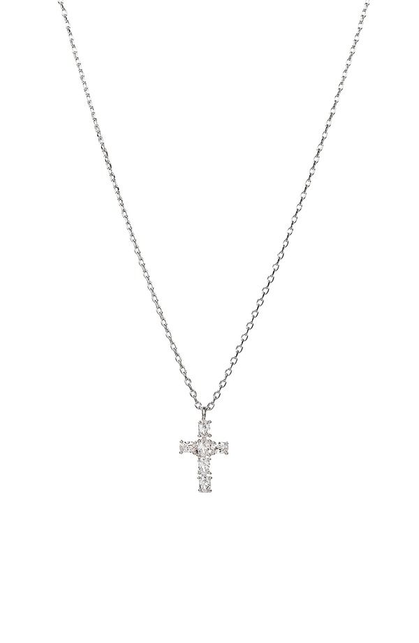 ベアフルーツジュエリー レディース アクセサリー ネックレス・チョーカー レース Bearfruit Jewelry 14k Gold Plated Evelina Crystal Cross Nec