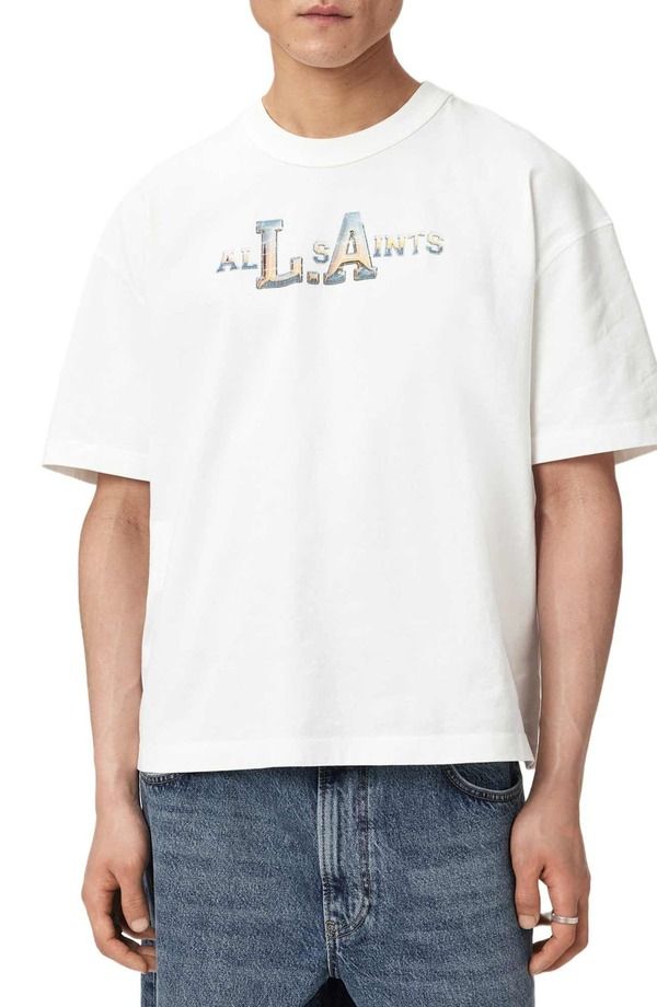 オールセインツ メンズ トップス Tシャツ グラフィック AllSaints Angelino Graphic TShirt CHALK WHITE ホワイト
