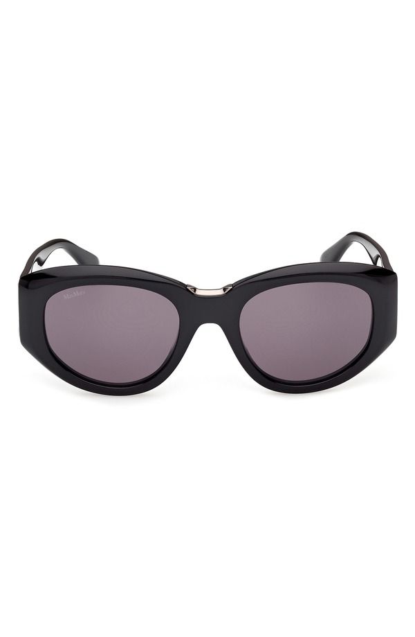マックスマーラ レディース アクセサリー サングラス・アイウェア Max Mara 52mm Round Sunglasses BLACK RUTHENIUM SMOKE ブラック
