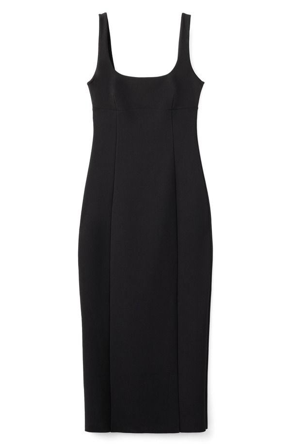 マンゴ レディース トップス ワンピース ミディ ノースリーブ MANGO Sleeveless Midi Dress BLACK ブラック