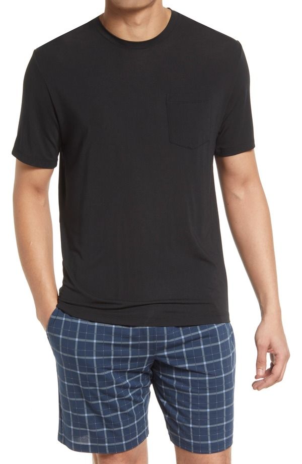 トミージョン メンズ トップス Tシャツ Tommy John Second Skin Pocket Sleep TShirt BLACK ブラック