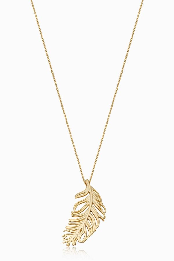 オラディナ レディース アクセサリー ネックレス・チョーカー レース Oradina 14K Yellow Gold Fine As A Feather Pendant Necklace Yellow