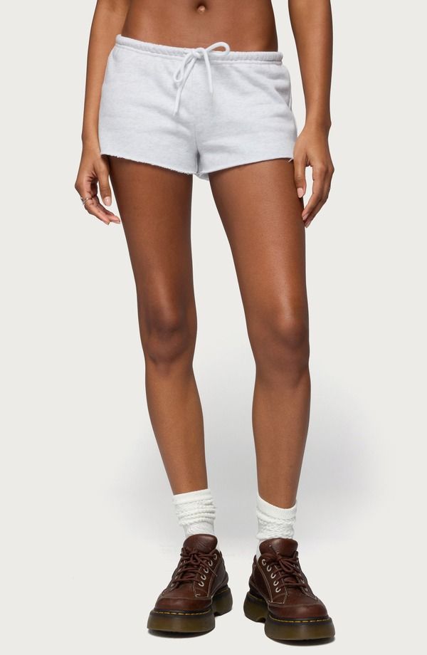 アディクテッド レディース ボトムス ハーフパンツ・ショーツ ショートパンツ EDIKTED Cutie Cutoff Shorts LIGHTGRAYMELANGE グレー