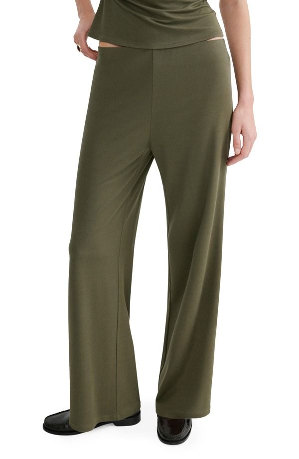 マンゴ レディース ボトムス カジュアルパンツ ストレート MANGO PullOn Straight Leg Pants KHAKI GREEN グリーン 11,506円