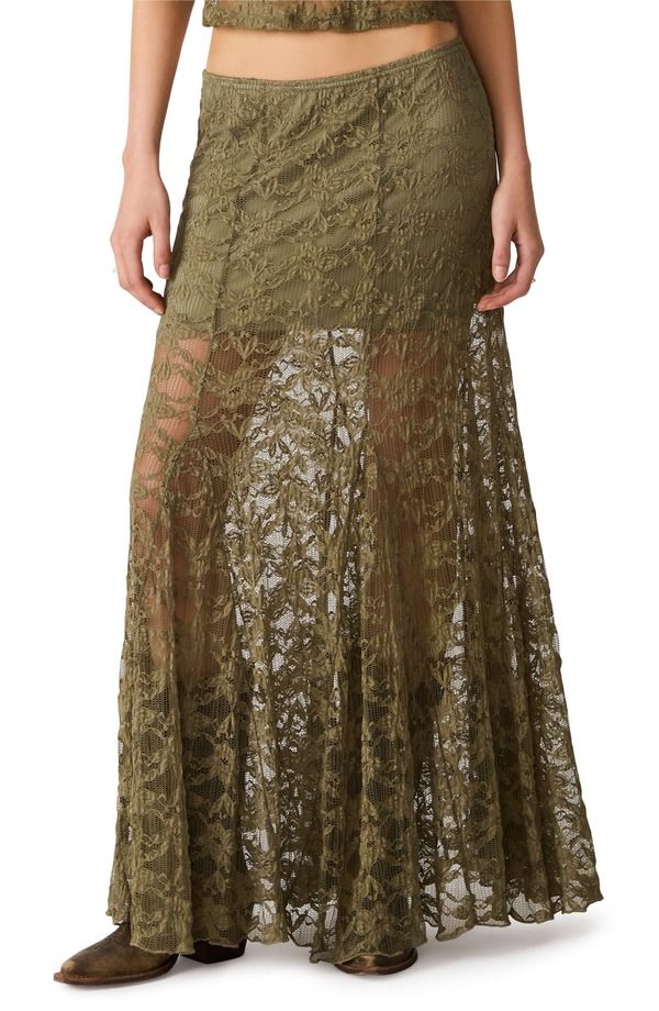 スティーブ マデン レディース ボトムスカート 刺繍 レース Steve Madden Mirabel Embroide red Lace Skirt MOUNTAIN GREEN グリーン