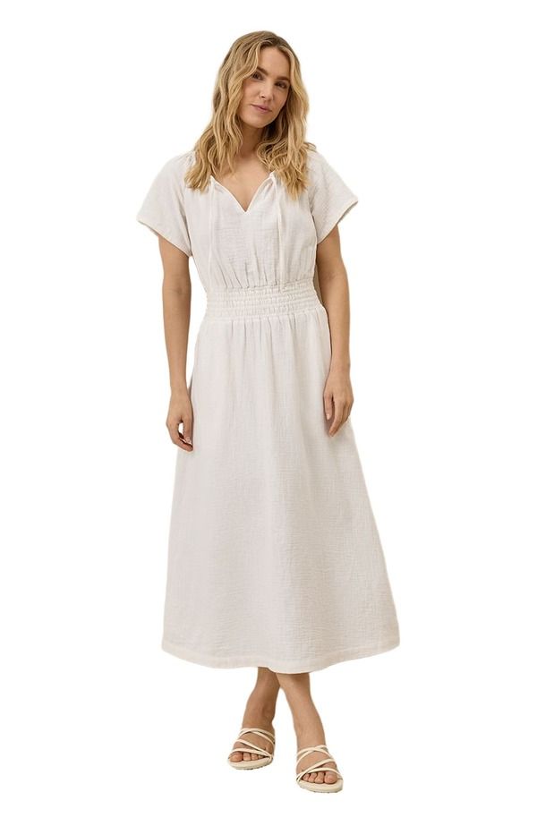 パクト レディース ボトムス カジュアルパンツ ミディワンピース ミディ コットン Pact Organicotton Coastal Double Gauze Boho Midi Dressea S