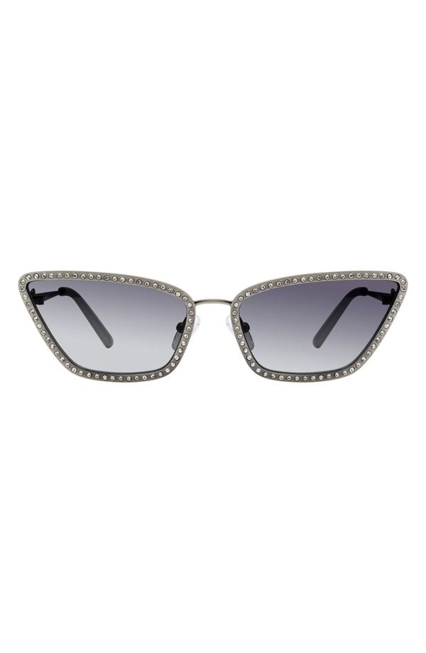 カートジェイガーロンドン レディース アクセサリー サングラス・アイウェア Kurt Geiger London 58mm Cat Eye Sunglasse sILVER SMOKE GRADIEN