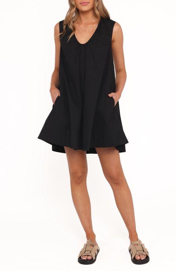 ペタルアンドパップ レディース ボトムス カジュアルパンツ ミニワンピース ミニ ノースリーブ Petal Pup Jorah Sleeveless Minidress BLACK ブラック