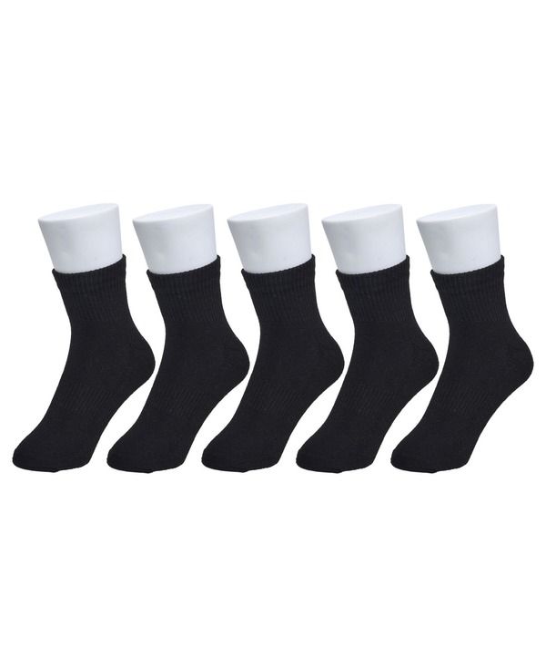 フレンチコネクション メンズ アンダーウェア 靴下 コットン French Connection Organicotton Half Cushion Quarter Sock 5Pack Black