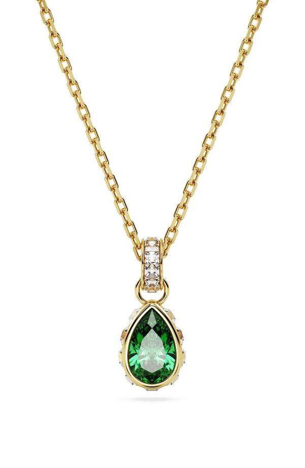 スワロフスキー レディース アクセサリー ネックレス・チョーカー レース Swarovski Chroma Pear Cut Pendant Necklace GREEN グリーン