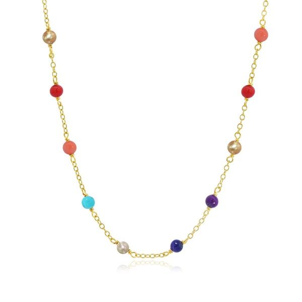ザラブリー ファインジュエリー レディース アクセサリー ネックレス・チョーカー レース The Lovery Fine Jewelry Rainbow Gemstone Bead Chaineckl