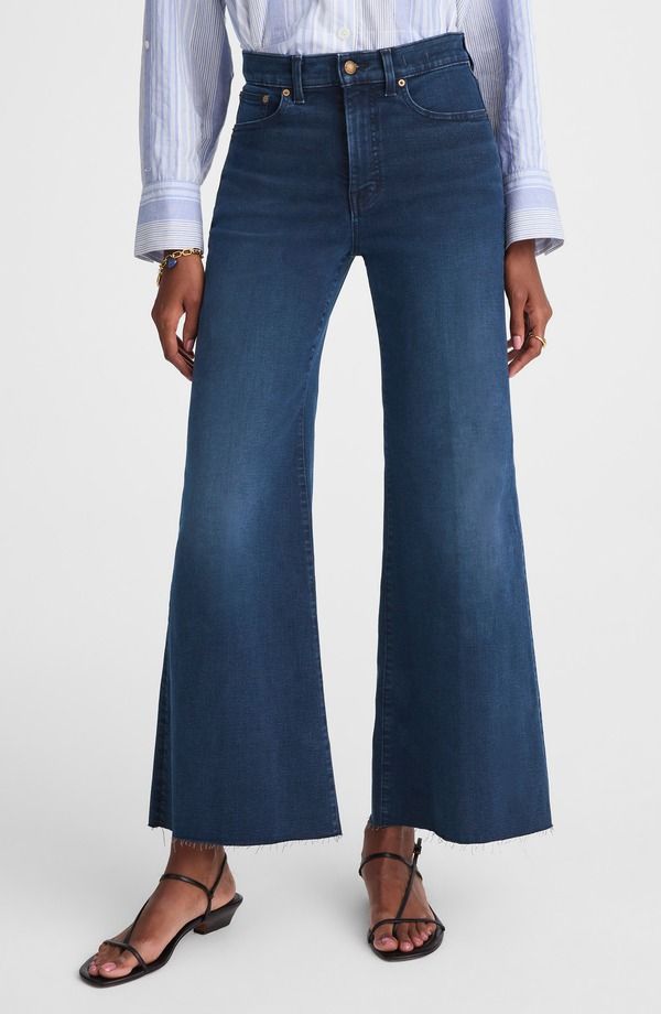 メイドウェル レディース ボトムス カジュアルパンツ ワイドレッグ トール ジーンズ Madewell The Tall Flare Wide Leg Crop Jeans KINGSTON WASH