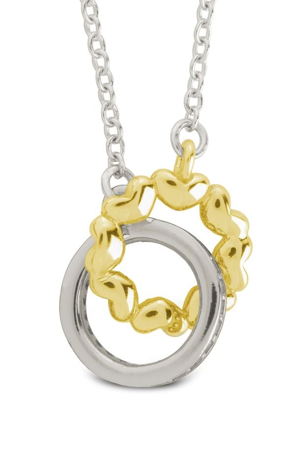 スターリングフォーエバー レディース アクセサリー ネックレス・チョーカー レース Sterling Forever Interlocking Heart Charm Pendant Necklace