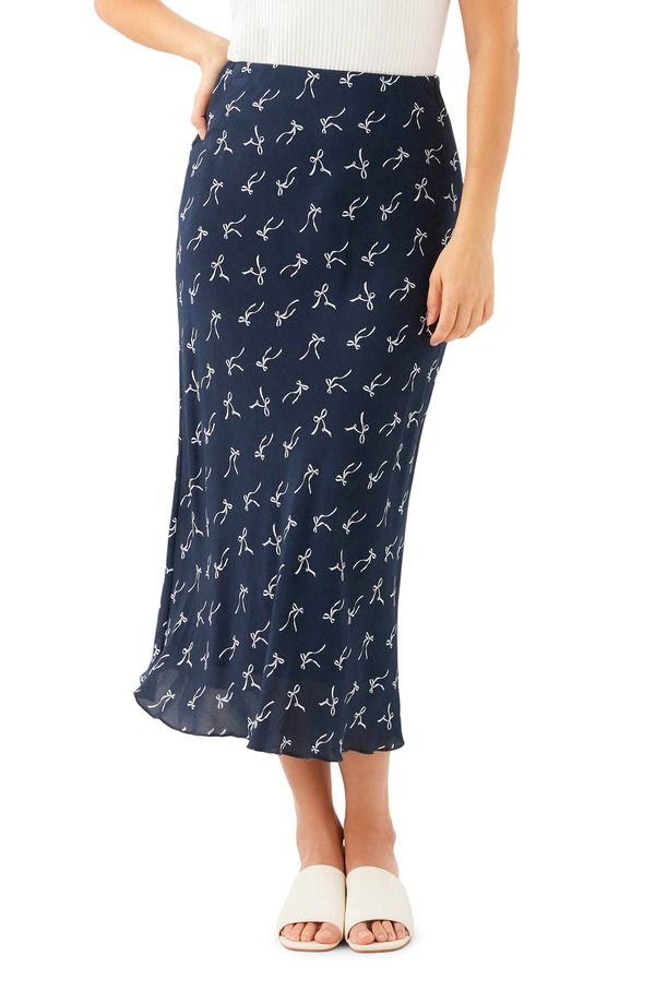 カレンケーン レディース ボトムスカート プリント ミディ Karen Kane Bow Print Bias Cut Midi Skirt PRINT