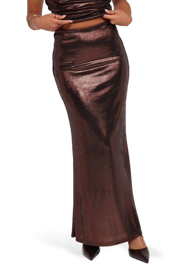 ペタルアンドパップ レディース ボトムスカートール マキシ Petal Pup Velman Metallic Maxi Skirt BRONZE メタリック