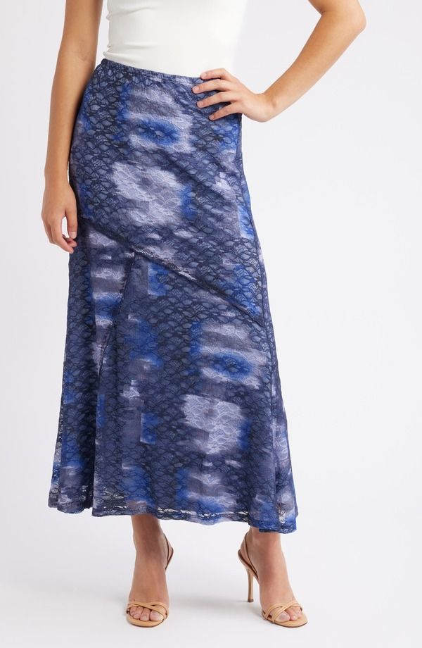 シティブルース レディース ボトムスカート A ライン レース マキシ CITY BLUES Lace ALine Maxi Skirt MIDNIGHT