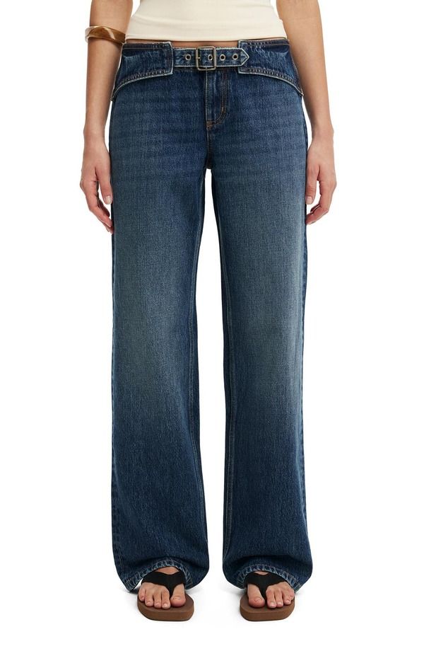コットンオン レディース ボトムス デニムパンツ ストレート ローライズ ジーンズ Cotton Belted Low Rise Straight Leg JeansCORPIO BLUE BELT 19,965円